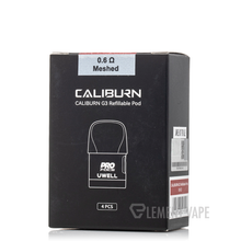 Load image into Gallery viewer, Black box packaging of Caliburn G3 Refillable Pod with branding and product details.