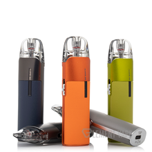 Load image into Gallery viewer, Three Vaporesso LUXE Q2 Pod Systems in blue, orange, and green colors, with visible pods and charging port.