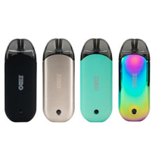 Load image into Gallery viewer, A collection of Vaporesso Renova Zero Pod Kits in various colors (black, silver, green, blue, pink, multicolor). Each kit includes a pod vaporizer with a visible juice chamber and button on the front.