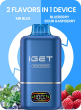 Load image into Gallery viewer, IGET MOVE 50K Puffs 2 in 1 Flavours Rechargeable Disposable Vape | Vape Paradise

