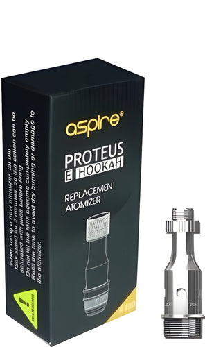 Packaging box of Aspire Proteus E-Hookah 0.25ohm Coil with the product visible on the right side