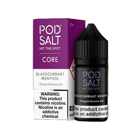 Blackcurrent Menthol - Pod Salt Core | 30ML Vape Juice | 25MG,50MG | Vape Paradise