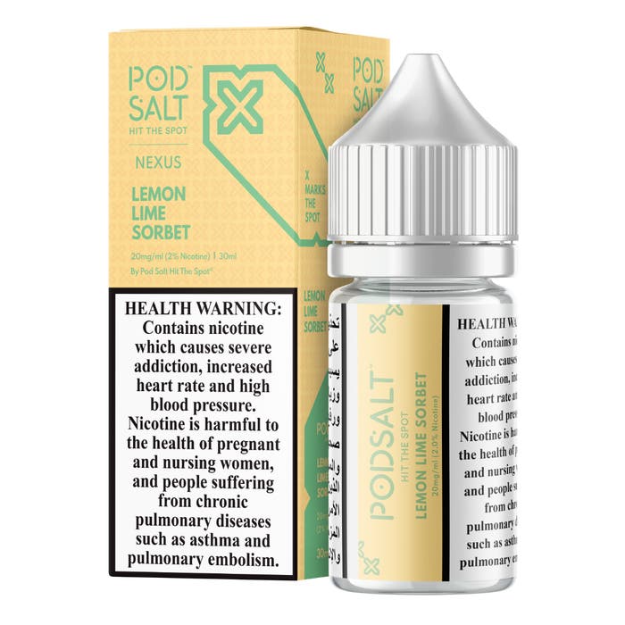 Lemon Lime Sourbet - Pod Salt Nexus | 30ML Vape Juice | 50MG | Vape Paradise