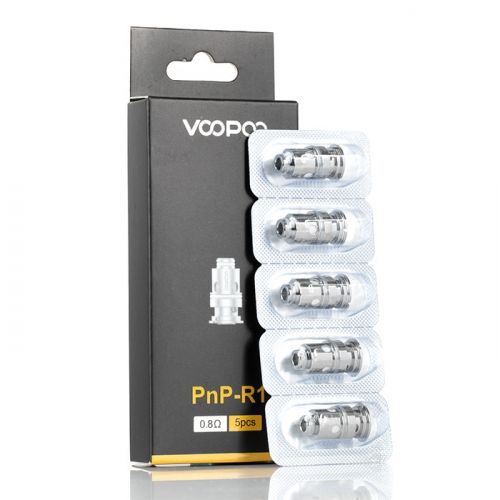 Packaging of VOOPOO PnP Replacement Coils with multiple coils displayed in a clear plastic box.