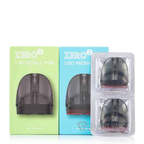 Vaporesso ZERO 2 Replacement Pods packaging showing both 1.0ohm Mesh and 1.